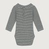 GRAY LABEL Baby overálek s límečkem - GOTS Nearly Black - Cream