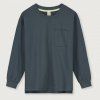 GRAY LABEL Oversized triko L/S GOTS - Blue Grey