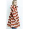 VIVI MARI Dětský kabát do deště Bolt stripes Cinnamon/latte