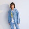 THE NEW SOCIETY Dětský džínový bomber Smiley - Light blue