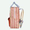STICKY LEMON Batoh medium Envelope - stripes coral pink + sandy yellow
