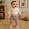 GRAY LABEL Legíny pro miminka GOTS - New Fit - Berry - Cream
