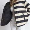 VIVI MARI Oboustranná bunda Ultra Light Puffer black/bold stripes black-sand