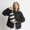 VIVI MARI Oboustranná bunda Ultra Light Puffer black/bold stripes black-sand - S/M