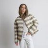 VIVI MARI Oboustranná bunda Ultra Light Puffer Jacket mushroom/bold stripes
