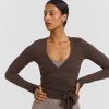 SISTERLY TRIBE Ballet Wrap Top Slipper - Espresso