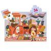 DJECO Puzzle Mia a bláznivý vláček - 36 pcs