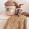ROSE IN APRIL Mušelínová plena Bianca Swaddle Mini - Leopard Coffee