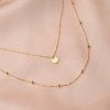 VICTOIRE COLLECTION Náhrdelník Double Row Chain Round Pendant