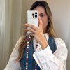 LE STUDIO Korálkový popruh na telefon - dlouhý barevný