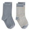 GRAY LABEL Set ponožek GOTS - Stone Grey - Cream