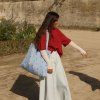 STUDIO NOOS Taška  mom bag Puffy - Light Blue Hearts