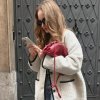 FREYA ESTEPHAN Kožená kabelka medium - Burgundy