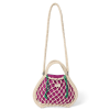 STUDIO NOOS Taška Macrame mini - síťka Natural & vnitřní taška Purple Green