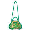 STUDIO NOOS Taška Macrame mini - síťka Green & vnitřní taška Blue Yellow
