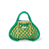 STUDIO NOOS Taška Macrame mini - síťka Green & vnitřní taška Blue Yellow