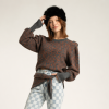 SISTERS DEPARTMENT Knitted soft sweater Dark grey w/ animal print