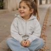 KONGES SLOJD LOU SEQUIN SWEAT ZIP HOOD GOTS GREY MELANGE
