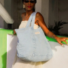 RIVEDROITE PARIS Taška Tote bag Marcel XS Light Washed Denim (4)