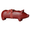 MAILEG Dřevěný svícen Pig Advent medium red S26
