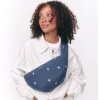 STUDIO NOOS Taška Cross body mini Denim Dark Blue White Hearts (6)