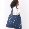 STUDIO NOOS Taška mom bag Denim Dark Blue White Hearts (4)