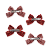 KONGES SLOJD Sponky mašličky RED GLITTER ROSE GLITTER