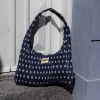 THE STICKY SIS CLUB Kabelka pleated dots marine + marzipan (9)